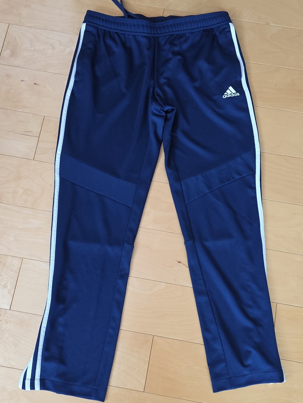 adidas Navy Blue Track Pants with White Side Stripes